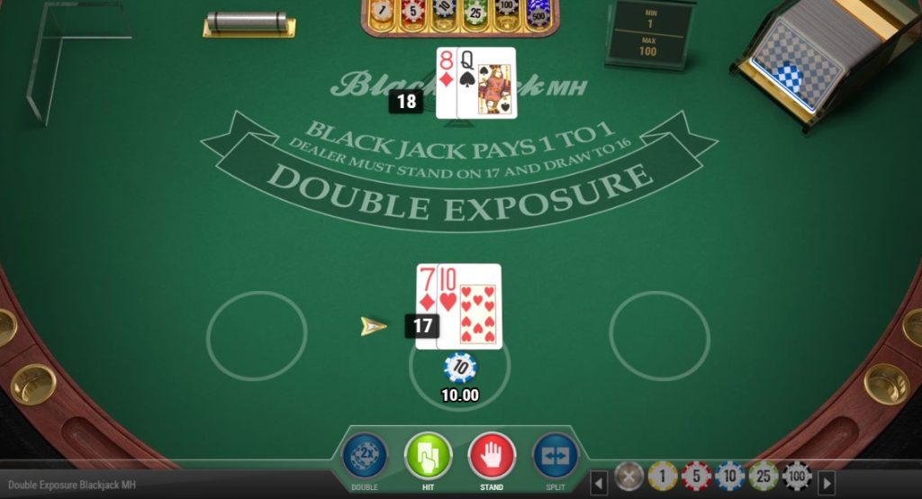 Blackjack double exposure game